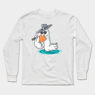 funny duck boss cartoon Long Sleeve T-Shirt